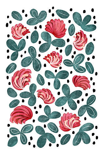 Abstract Floral Pattern Art Print by EMELIEmaria