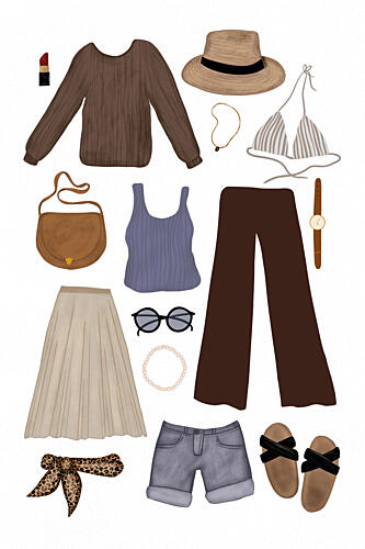 Chic Vacation Outfits Art Print by EMELIEmaria