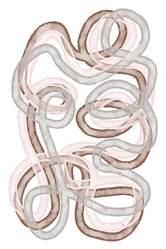 Soft Organic Ribbons Art Print by Martina