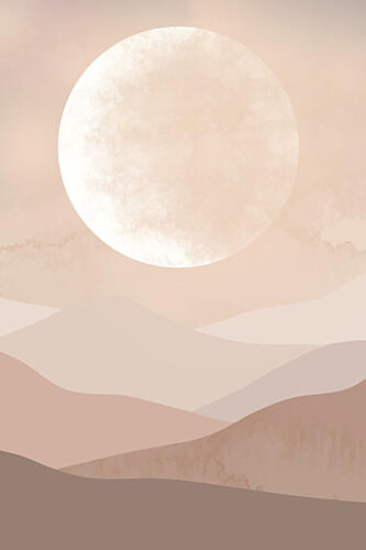 Serene Mountain Moon Art Print by EMELIEmaria