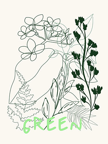Green Line Symphony Art Print
