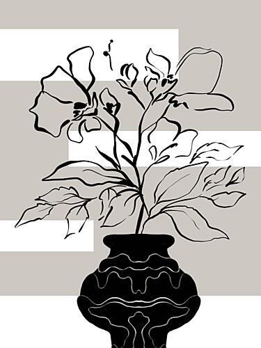 Monochrome Blooms Art Print