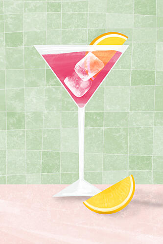 Vibrant Pink Cocktail Art Print by EMELIEmaria