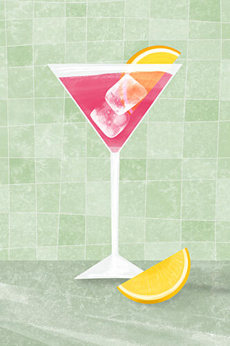 Refreshing Pink Cocktail Art Print by EMELIEmaria