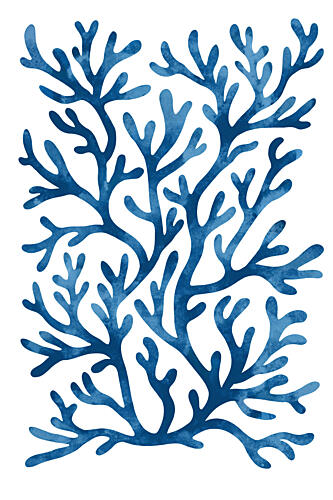 Watercolor Blue Coral Art Print by EMELIEmaria
