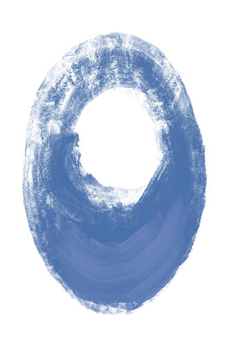 Serene Blue Oval Art Print by Martina