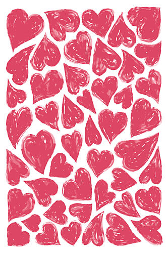 Romantic Red Hearts Art Print by Martina