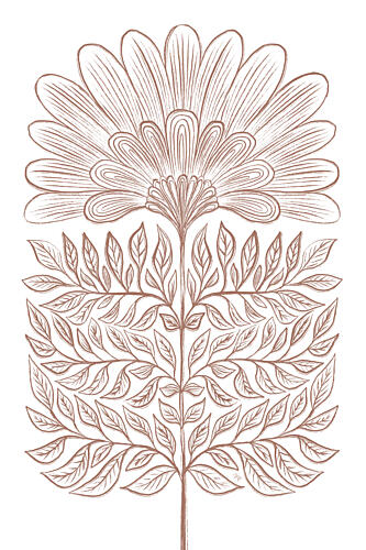 Symmetrical Flower Plant Art Print by Martina