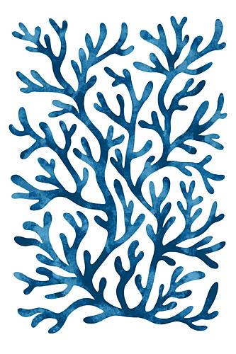 Deep Blue Coral Branches Art Print by EMELIEmaria