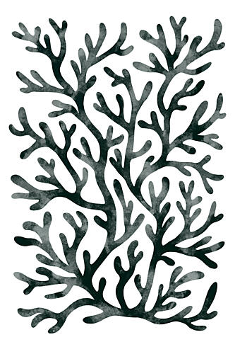 Dark Coral Silhouette Art Print by EMELIEmaria