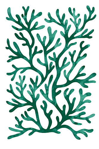 Teal Seaweed Pattern Art Print by EMELIEmaria