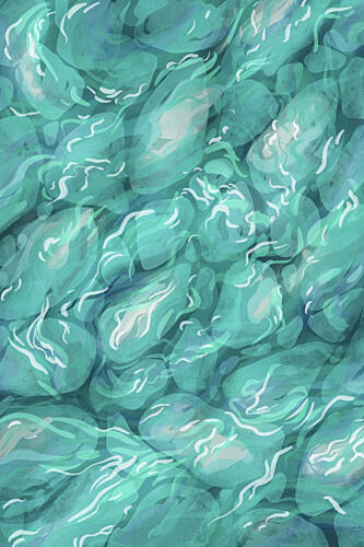 Teal Water Flow Art Print by EMELIEmaria