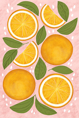 Vibrant Citrus Harvest Art Print by EMELIEmaria