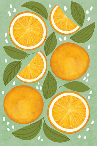 Bright Citrus Fruits Art Print by EMELIEmaria