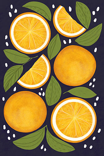 Fresh Orange Pattern Art Print by EMELIEmaria