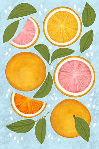 Fresh Citrus Medley Art Print by EMELIEmaria