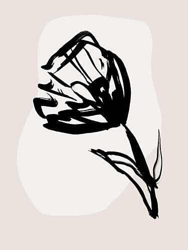 Monochrome Blossom Art Print
