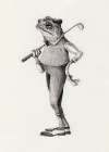Frog In  Vintage Golf Attire Art Print