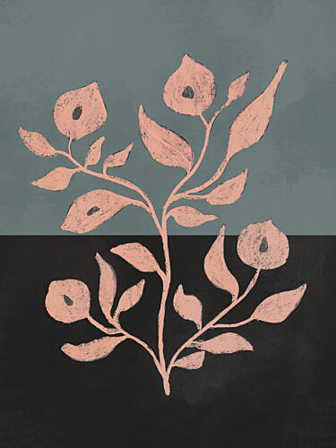 Blush Flora Contrast Art Print