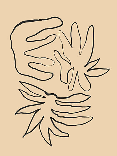 Flowing Leaf Lines Art Print