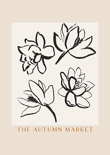 Floral Ink Impressions Art Print