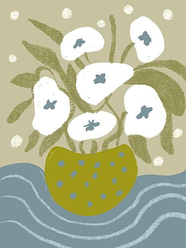Blooms and Waves Art Print