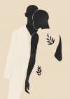 Minimal Abstract Art Couple Modern Print