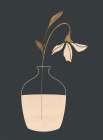 Minimal Abstract Art Vase Flower Art Print by ThingDesign