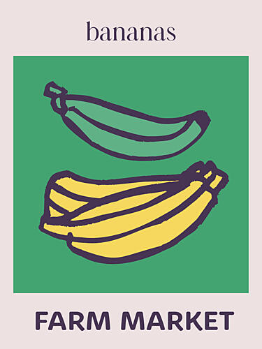 Banana Bounty Market Art Print