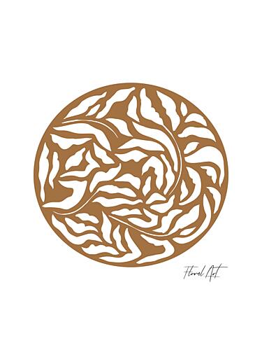 Leafy Whirl Circle Art Print