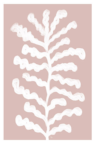 White Botanical Form Art Print by Martina