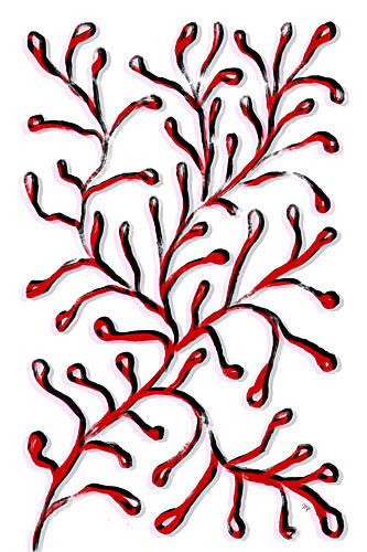 Stylized Red Coral Art Print by Martina