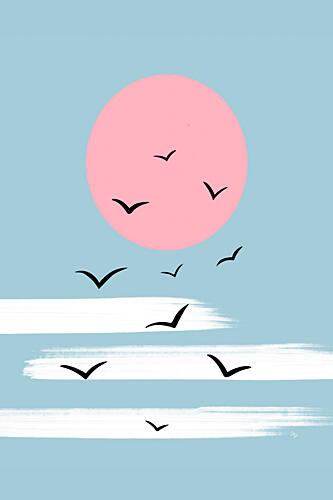 Serene Horizon Flight Art Print by Martina