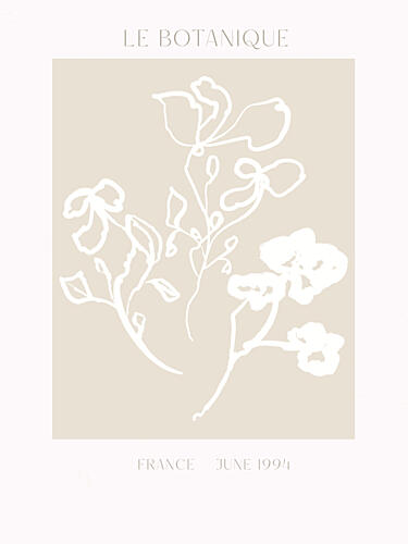 Floral Outline 94 Art Print