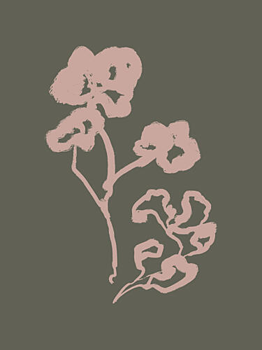 Blush Silhouette Blooms Art Print