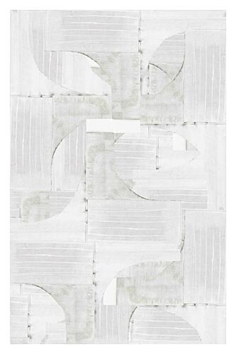 Geometric White Shapes Art Print by Cartissi