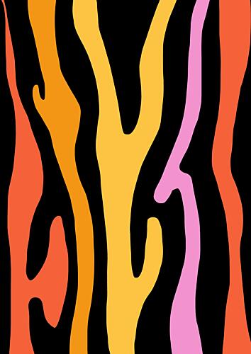 Vibrant Organic Stripes Art Print by Bainai