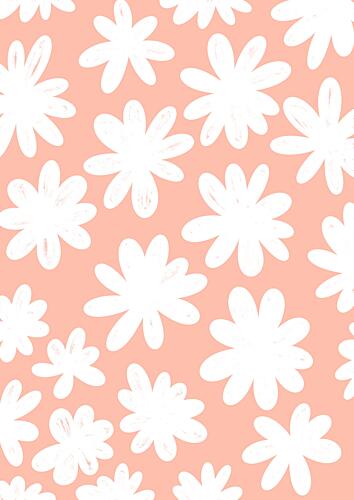 Playful Peach Flowers Art Print by Bainai