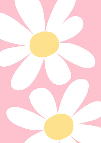 Happy Pink Daisies Art Print by Bainai