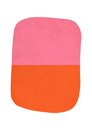 Color Block Pink Orange Art Print by Bainai