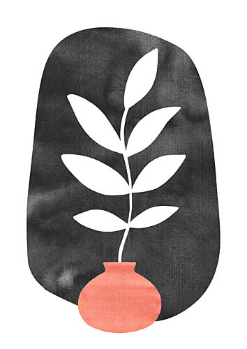 Modern Botanical Vase Art Print by Bainai