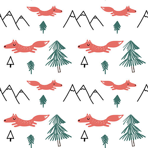 Cute Fox Mountains Art Print by Bainai