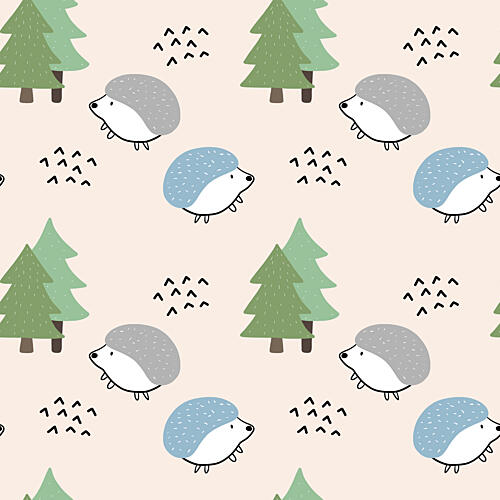 Whimsical Forest Hedgehogs Art Print by Bainai