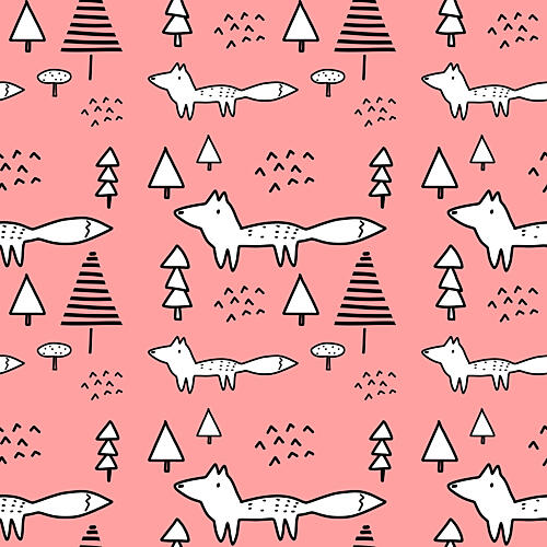 Whimsical Woodland Foxes Art Print by Bainai