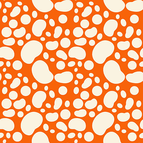 Playful Orange Blobs Art Print by Bainai