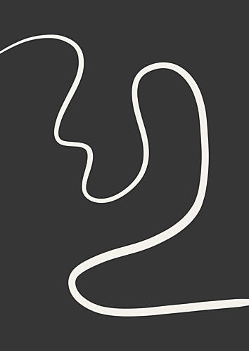 Abstract Line Profile Art Print by Bainai