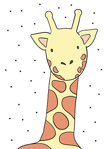 Friendly Baby Giraffe Art Print by Bainai