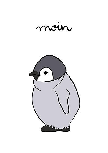 Moin Baby Penguin Art Print by Bainai