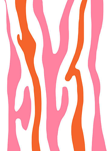 Fluid Pink Orange Stripes Art Print by Bainai