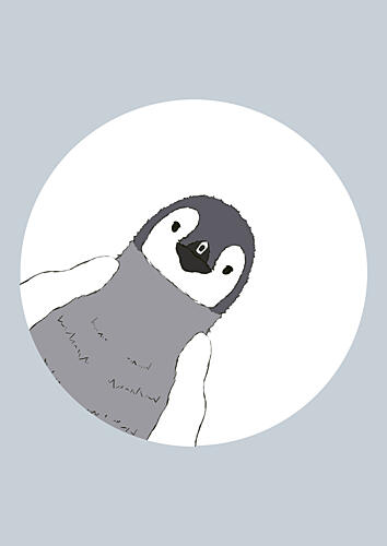 Curious Baby Penguin Art Print by Bainai
